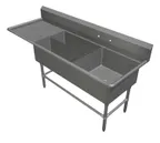 image of John Boos 43PBPS32244-1D30L 90" Three Compartment Sink, 24"W x 24"L Bowl With Left-Hand Drainboard