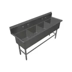 image of John Boos 44PB204 85" Four Compartment Sink, 20"W x 20"L Bowl Without Drainboard