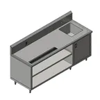 image of John Boos 4CB4R10-30132-R Beverage Table, Cabinet Base with Open Front