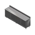 image of John Boos 4CS6R5-36108 108" Customizable Work Table with Sliding Door Cabinet Base / Backsplash