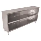 image of John Boos 4DCO6-1572 72"x15" Stainless Steel Open Front Dish Cabinet, Open Base with Mid-Shelf
