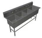 image of John Boos 4PB18244 77" Four Compartment Sink, 18"W x 24"L Bowl Without Drainboard