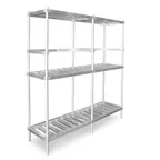image of John Boos ALKR-2080-X 80" Aluminum Keg Rack with 8 Kegs Capacity and 3 Shelves - Available in Effingham and Nevada