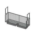 image of John Boos ALMBR-8C Aluminum Ceiling Mounted Meat Boat Rack - 96" x 20"