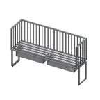 image of John Boos ALMBR-8T Aluminum Table Mounted Meat Boat Rack - 96" x 20"