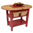 image of John Boos C-ELIP4830175-2S Utility Table w/ 1-3/4" Thick Eliptical Hard Rock Maple Top, Painted Base