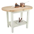 image of John Boos C-ELIP7230175 72" x 30" Utility Table, 1-3/4" Thick Edge Grain Hard Rock Maple Top, Painted Wood Base