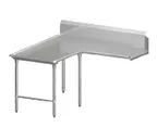 image of John Boos CDT4-I60108SBK-L Clean "L" Shaped Dishtable w/ Island Design, Left, 10" Backsplash