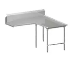 image of John Boos CDT4-I6072SBK-R Clean "L" Shaped Dishtable w/ Island Design, Right, 10" Backsplash