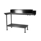 image of John Boos CDT4-LS144SSK 137" Dishtable Undershelf w/ 24-1/8"D, 14/300 Stainless Steel Shelf
