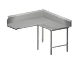 image of John Boos CDT6-K6048SBK-R Clean "L" Shaped Dishtable w/ Corner Design, Right, 10" Backsplash