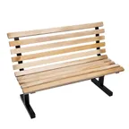 image of John Boos CPB72-M 72" Convenience Bench with Back, Northern Hard Rock Maple Slats, Clear Tuff-Var Finish, Steel Frame
