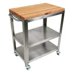 image of John Boos CU-CULART30 Cucina Culinarté Cart, 30"W, Northern Hard Rock Maple Wood Top, Stainless Steel Base