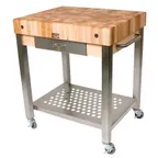 image of John Boos CUCT14 Cucina Technica Cart, 24"W X 24"D X 35"H Overall Size