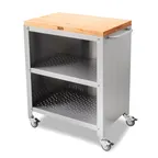 image of John Boos CUFC-M1830-X Formaggio Cart, 30"W x 18-1/8"D, Maple Cutting Board Top, Stainless Steel Base
