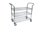 image of John Boos CWC-1836-3 Chrome Wire Bussing Cart w/ (3) 36"L x 18"D Shelves