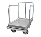 image of John Boos D1927-SP-H Aluminum Bun Pan Truck/Dolly with Push Handle, 1 Stack, 18x26 or 18x13 Pans, 5 Swivel Casters