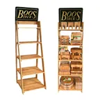 image of John Boos DRACKB4 3 Shelf Cutting Board Display Rack w/ Varnique Finish
