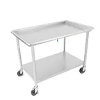 image of John Boos DST6-3049SSW-C 48" Dishtable Sorting Table w/ 2-1/4" Raised Edge, Legs & Undershelf