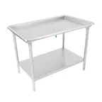 image of John Boos DST6-3073SSW-X 72" Dishtable Sorting Table w/ 2-1/4" Raised Edge, Legs & Undershelf