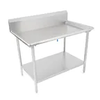 image of John Boos DST6R10-3073SSW 72" Dishtable Sorting Table w/ 2-1/4" Rolled Edge, 10" Backsplash
