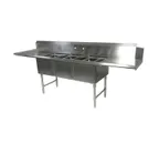 image of John Boos DT3B244-2D24L-X 121" Dishtable with Potsinks, (2) 24" Drainboards, 3 Bowls, Clean