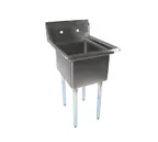 image of John Boos E1S8-1824-14 23" One Compartment Sink, 18"W x 24"L Bowl Without Drainboards