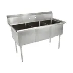image of John Boos E3S8-15-14 50" Three Compartment Sink, 15"W x 15"L Bowl Without Drainboard