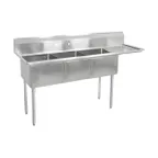 image of John Boos E3S8-15-14R15-X 62" Three Compartment Sink, 15"W x 15"L Bowl With Right-Hand Drainboard