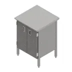 image of John Boos EBHS4-2436 36" Cabinet Base Hinged Doors Work Table, Flat Top / 14 Gauge Top