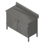 image of John Boos EBHS6R5-3048 48" Cabinet Base Hinged Doors Work Table with Backsplash / 16 Gauge Top
