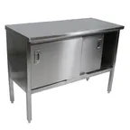 image of John Boos EBSS4-3084 Cabinet Base with Sliding Doors Work Table, 84"W X 30"D