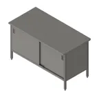 image of John Boos EBSS6-2460 Cabinet Base with Sliding Doors Work Table, 60"W X 24"D