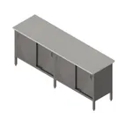image of John Boos EBSS6-3084 Cabinet Base with Sliding Doors Work Table, 84"W X 30"D