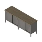 image of John Boos EBSW7-30120 Work Table, Cabinet Base with Sliding Doors