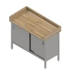 image of John Boos EBSW7R43-3048 Work Table, Cabinet Base with Sliding Doors