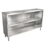 image of John Boos EDSC8-1572-X 72"x15" Stallion Safety Edge Open Front Dish Cabinet with Mid-Shelf / Flyer