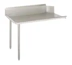 image of John Boos EDTC8-S30-L72 72" Clean Straight Dishtable w/ Left Table, 10" Backsplash, Galvanized Legs