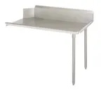image of John Boos EDTC8-S30-R72 72" Clean Straight Dishtable w/ Right Table, 10" Backsplash, Galvanized Legs