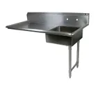 image of John Boos EDTS8-S30-60UCR-X 60" Soiled Dishtable, Undercounter w/ Sink On Right, Straight Design