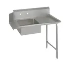image of John Boos EDTS8-S30-R72-X 72" Straight Soiled Dishtable w/ Right Table, Pre-Rinse Sink, 10" Backsplash