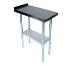 image of John Boos EFT8-3015SSK 15" Open Base Work Table with Undershelf / Upturn