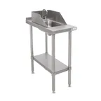 image of John Boos EFT8-3018SSK-S 18" Open Base Work Table with Undershelf & Drop-In Sink / Upturn