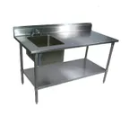 image of John Boos EPT8R5-3048GSK-L-X 48" Work Table with Prep Sink, Bowl On Left - Flyer