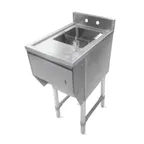 image of John Boos UBHS-1812 12" Underbar Sink Units, 1 Compartment with Soap & Towel Dispenser