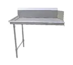 image of John Boos JDTC-20-72L-X 72" Clean Straight Dishtable w/ Left Table, 10" Backsplash, Steel Legs