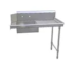 image of John Boos JDTS-20-48R-X 48" Straight Soiled Dishtable w/ Right Table, Pre-Rinse Sink, 10" Backsplash