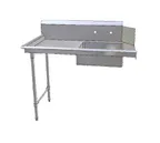 image of John Boos JDTS-20-60L-X 60" Straight Soiled Dishtable w/ Left Table, Pre-Rinse Sink, 10" Backsplash