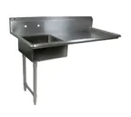 image of John Boos JDTS-20-60UCL 60" Undercounter Soiled Dishtable w/ Sink On Left, 10" Backsplash
