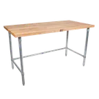 image of John Boos JNB02-X Work Table, Wood Top, 48"W X 24"D X 35"H Overall Size